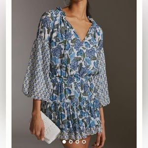 Misa Los Angeles Blue Floral Mini Dress